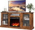 Fireplace TV Stand for 65ft TV - Rustic Brown Entertainment Console