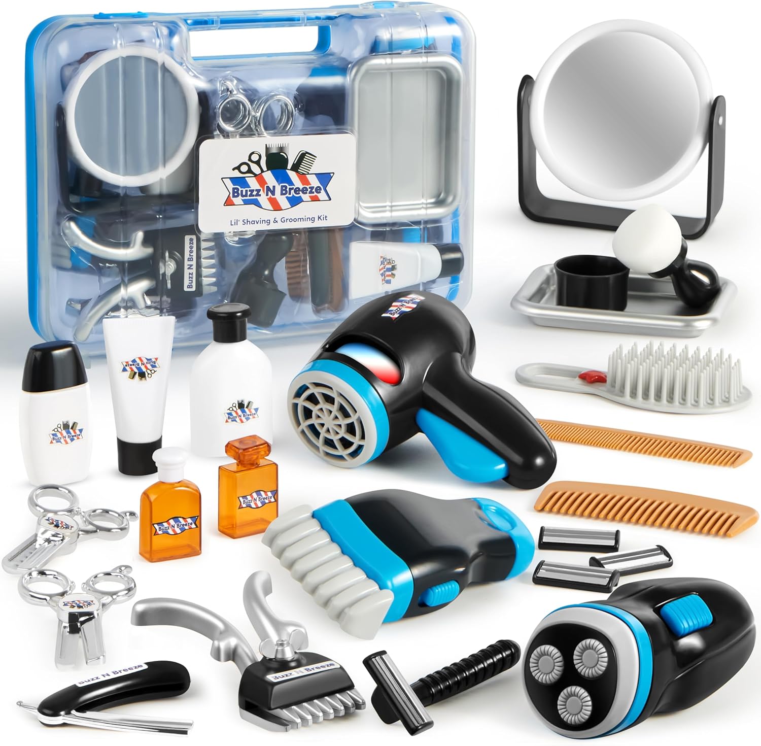 23 Pcs Barber Shop Pretend Play Set for Boys - Upgraded Haircut Kit