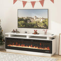 ROCSUMOO 70 Electric Fireplace TV Stand - Farmhouse Chic
