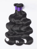 LUVME Human Hair Bundles 14 16 18in Body Wave - Natural Black