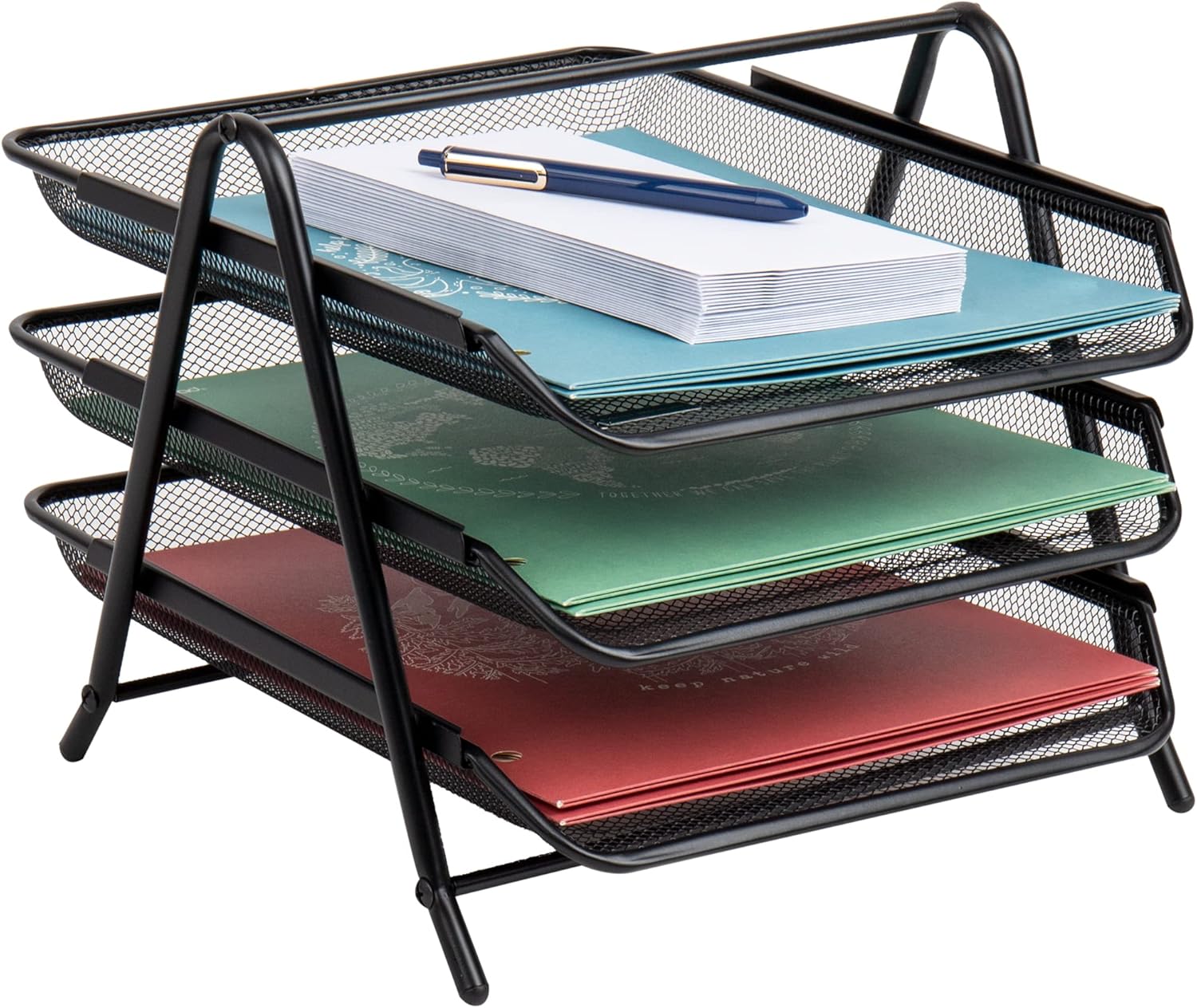 Mind Reader 3-Tier Desktop Organizer - Office File Storage