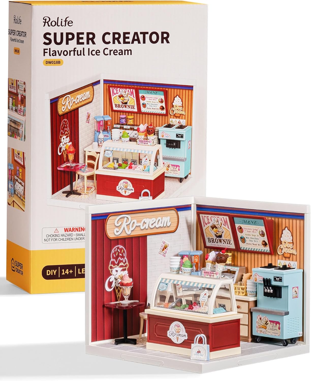 Rolife Super Creator DIY Mini Ice Cream Store Dollhouse Kit
