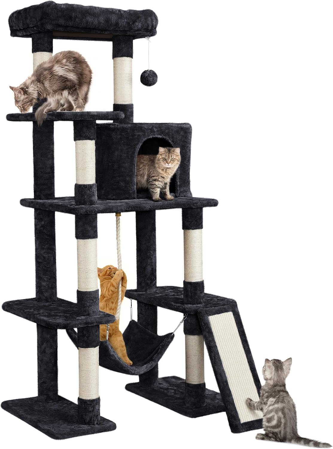 Yaheetech Cat Tree Tower 63in Multi-Level Indoor Furniture