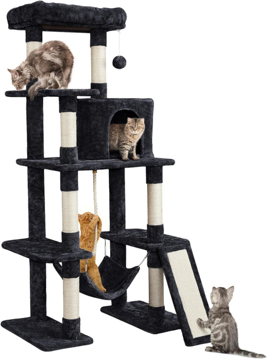 Yaheetech Cat Tree Tower 63in Multi-Level Indoor Furniture