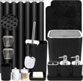 Bathroom Accessories Set 25PC Black Shower Curtain Set - Complete Bath