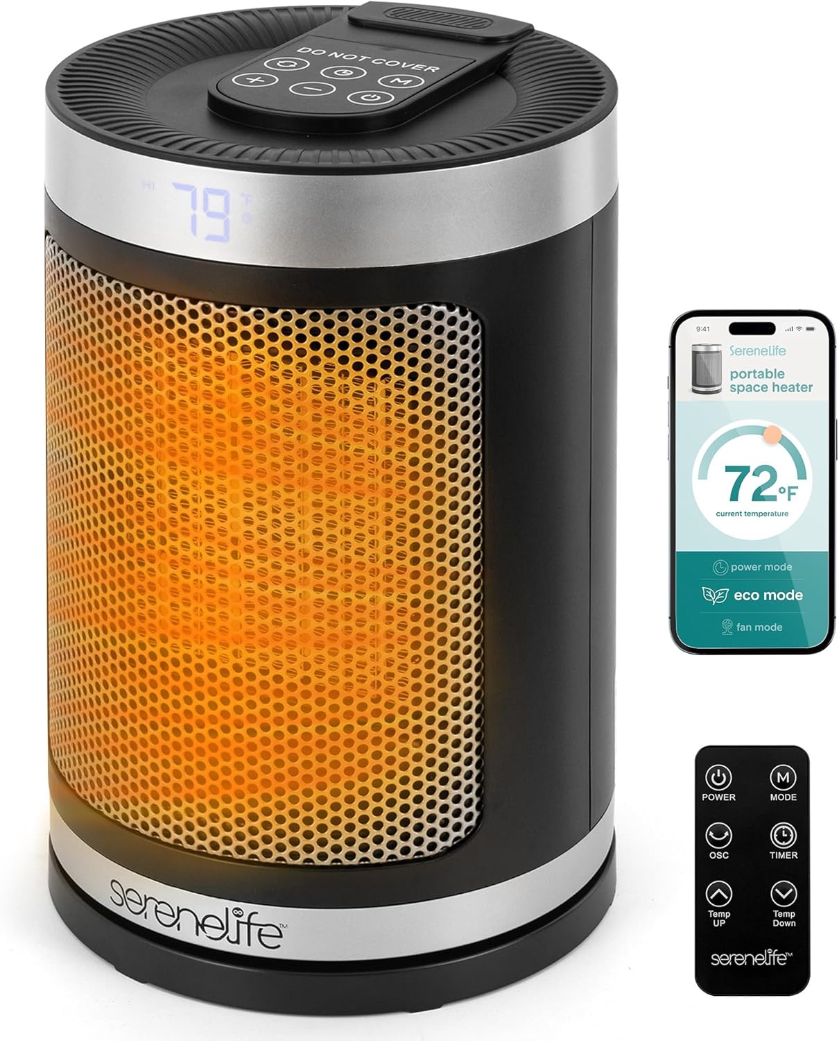 SereneLife Smart Space Heater 1500W Efficient Indoor Heating