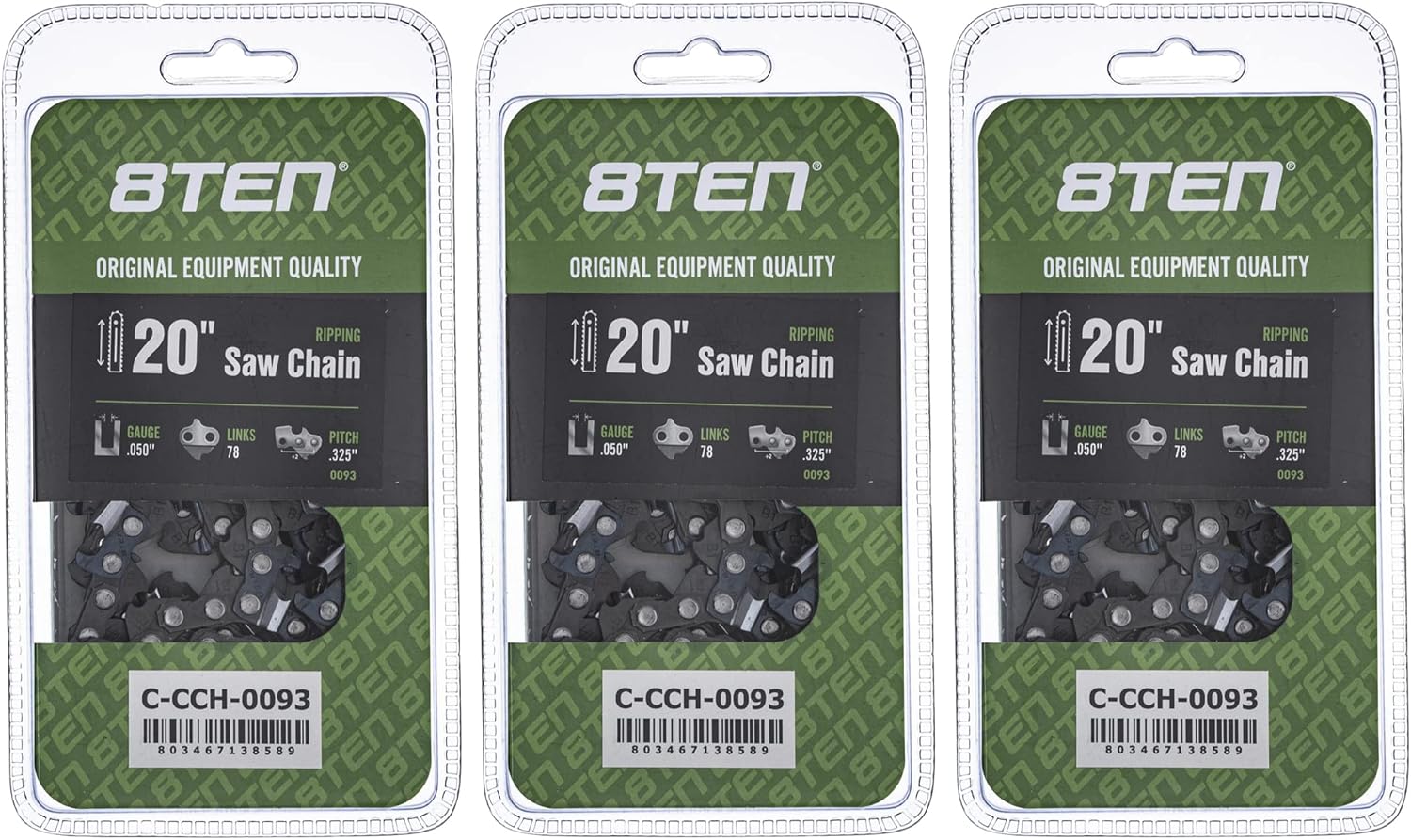 8TEN Ripping Chainsaw Chain 20 Inch for Husqvarna and More
