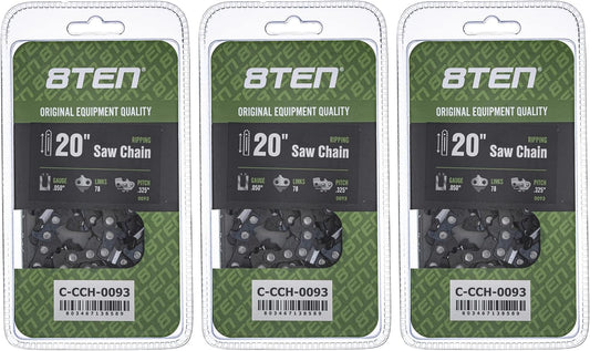 8TEN Ripping Chainsaw Chain 20 Inch for Husqvarna and More