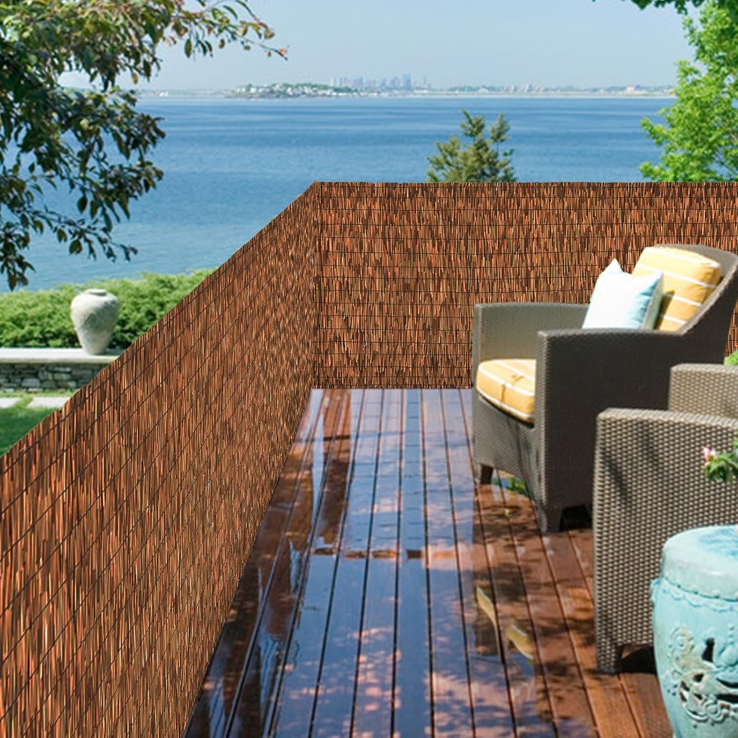 Brown 5.6FT X 16.4FT Reed Fencing Roll for Outdoor Privacy