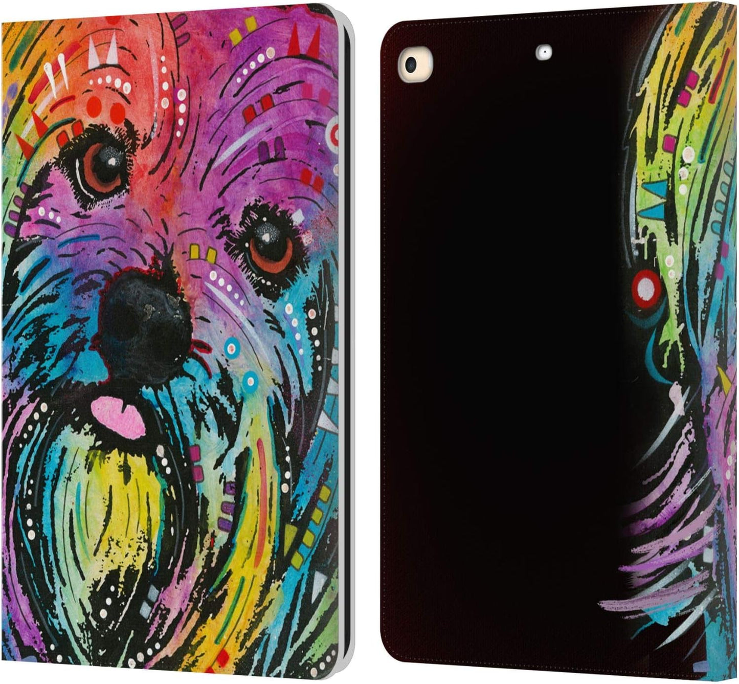 Dean Russo Yorkie Dogs Leather Wallet Case for iPad 9.7