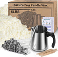 Haccah Soy Wax Candle Making Kit - 5lbs Natural Soy Wax & Complete