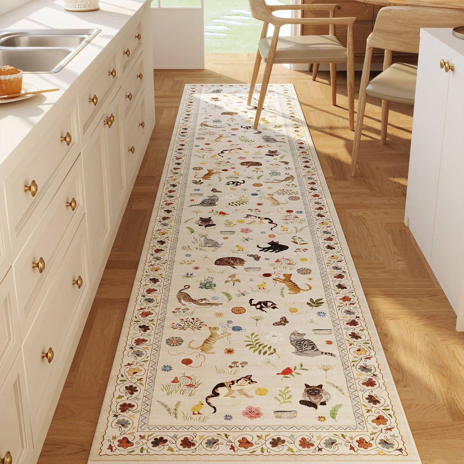 Rugcomf Runners for Kitchen Non Slip 2ftx10ft Washable Rug