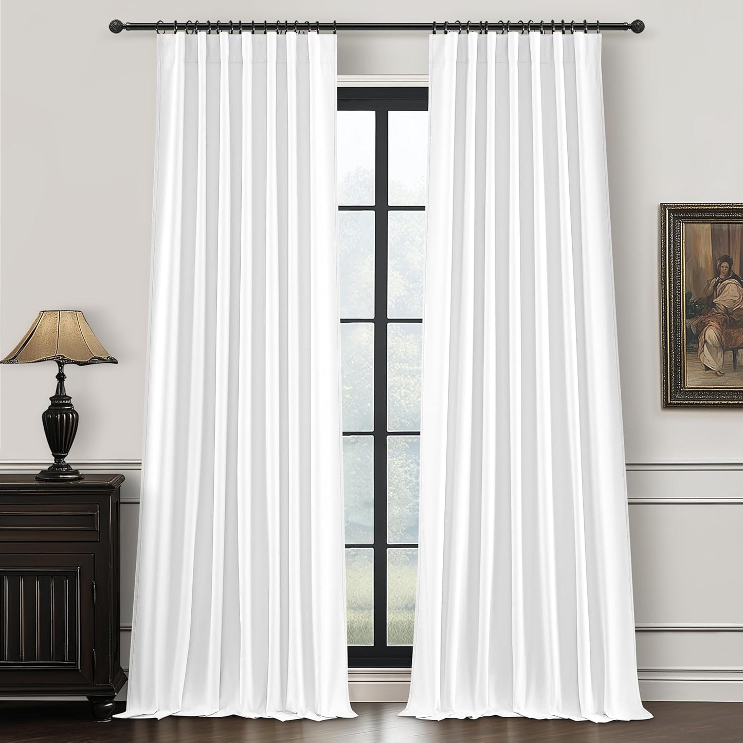 100% Blackout Elegant Curtains 95 Inch 2 Panel Set for Living Room