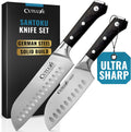 Cutluxe Santoku Knife Set 7in and 5in - Precision German Steel