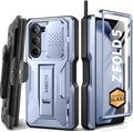 TONGATE Z Fold 5 Case with S Pen Slot & Hinge Protection - Rugged ICY