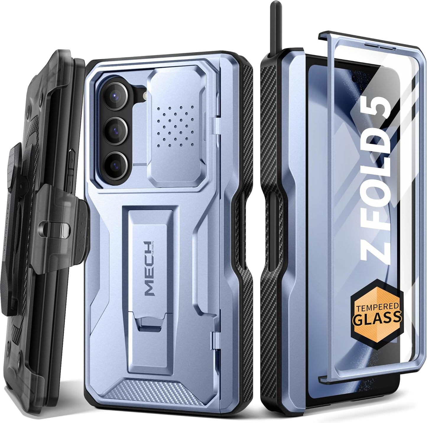 Z Fold 5 Case with S Pen Slot & Hinge Protection - ICY Blue