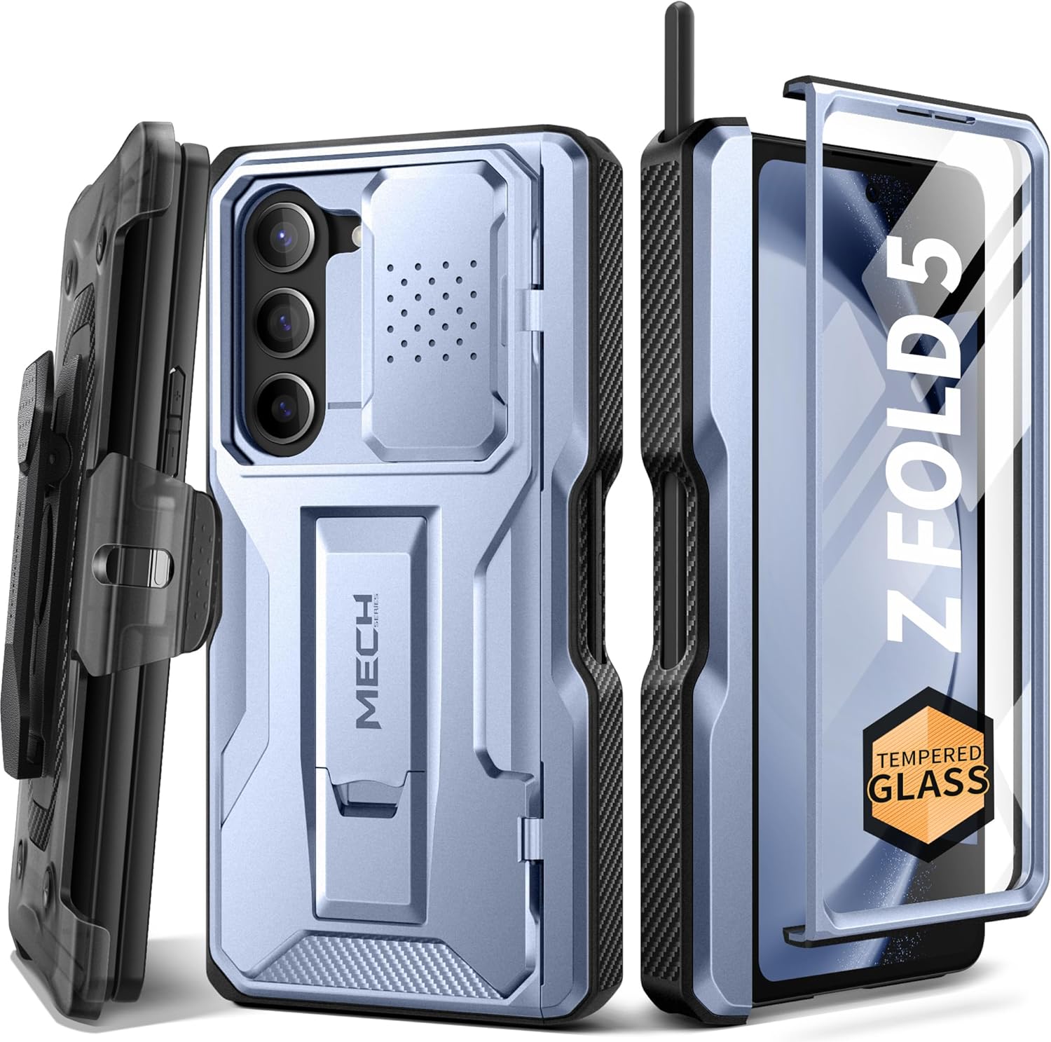 Z Fold 5 Case with S Pen Slot & Hinge Protection - ICY Blue