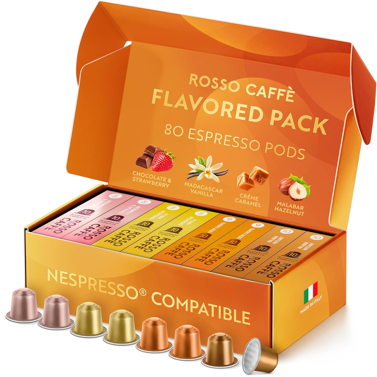 Indulge in ROSSO CAFFE Espresso Coffee Pods for Nespresso Machines