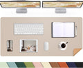 Leather Desk Pad Protector 47in x 23in - Reversible Cork PU Desk Mat
