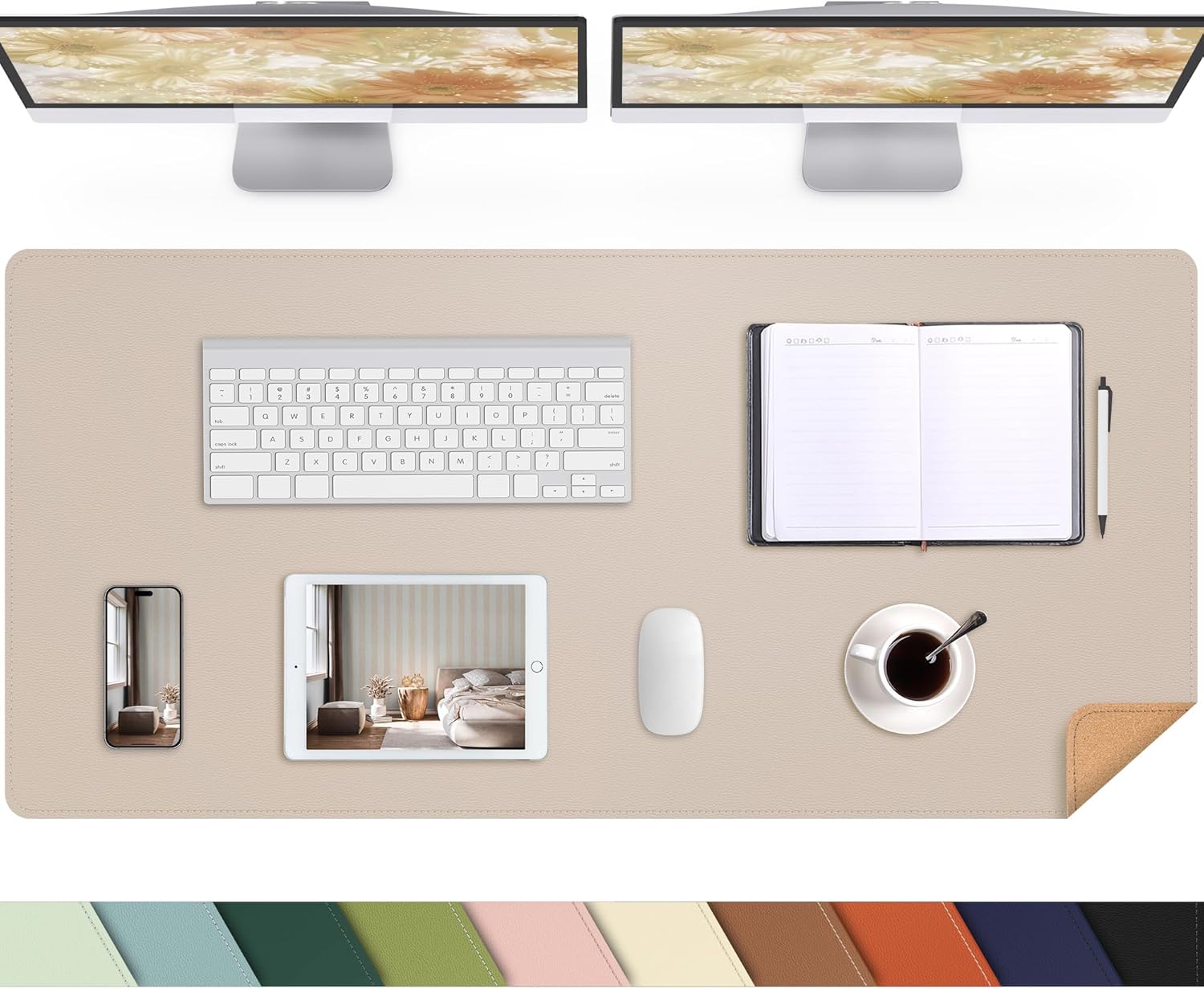 AFIING Leather Desk Pad Protector for Office and Home Use