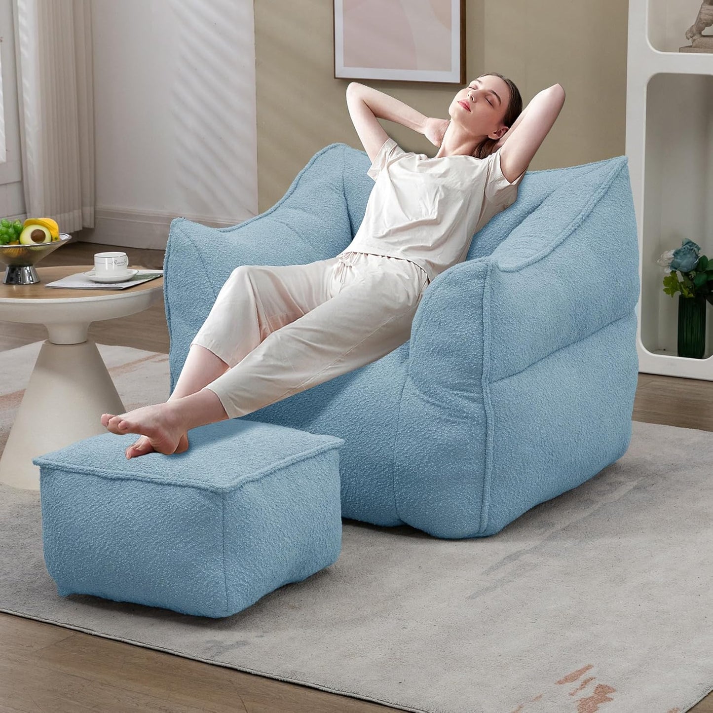 Chenille Memory Foam Bean Bag Chair: Stylish Comfort!