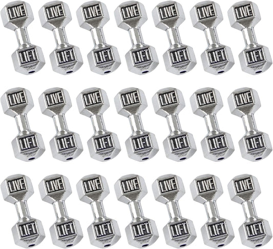 50 Pack Silver Dumbbell Charms - Fitness Inspiration!