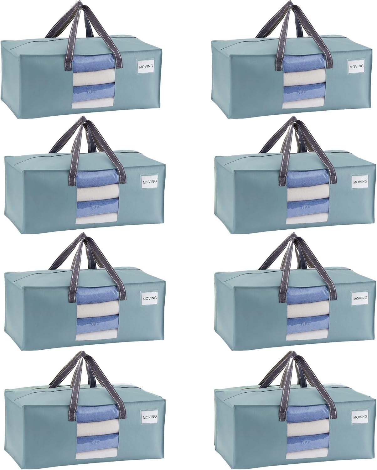 VENO 8 Pack Moving Bags - Heavy-Duty Storage Totes for Easy Moves