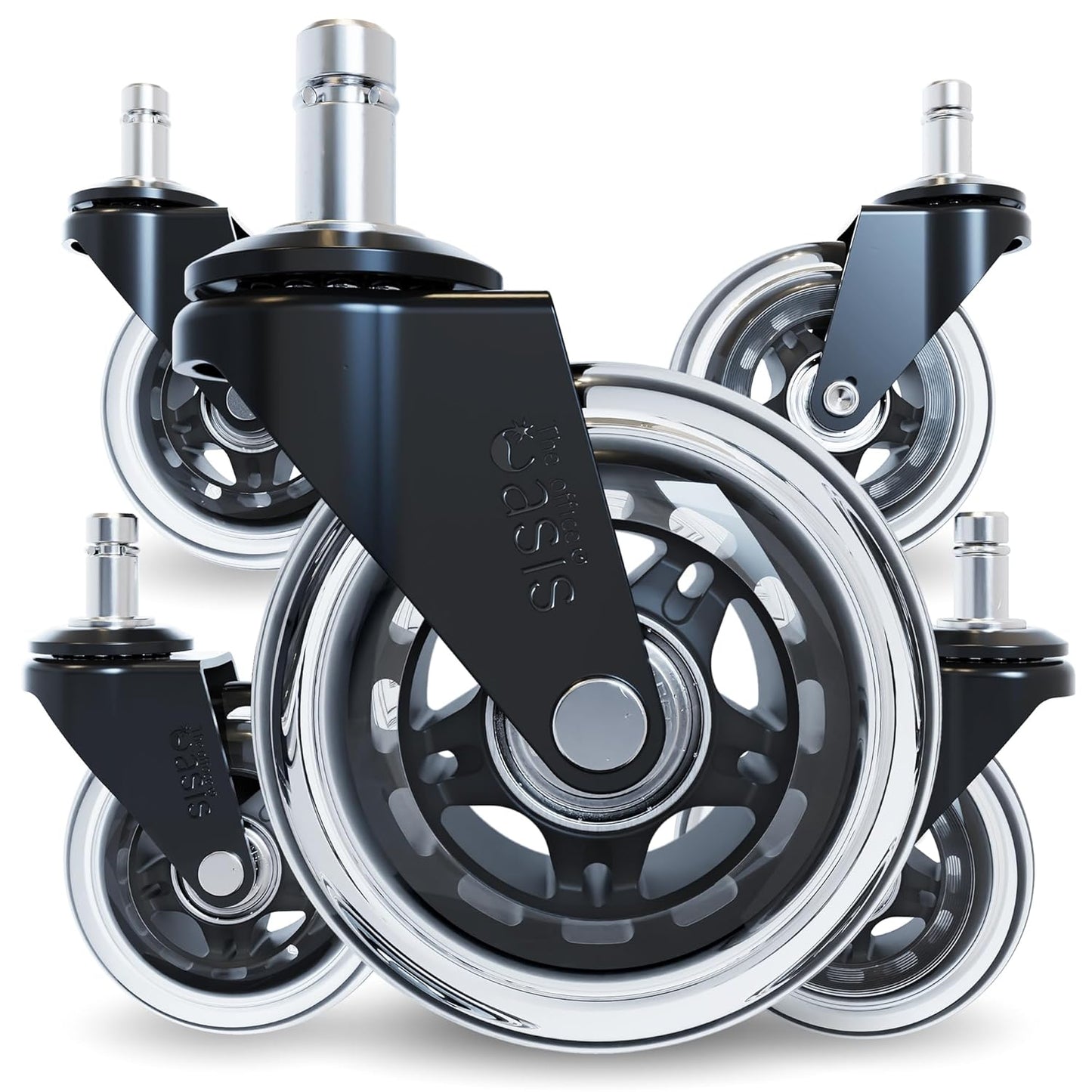 Silent Glide Rollerblade Wheels - Safe on Any Floor - Set of 5