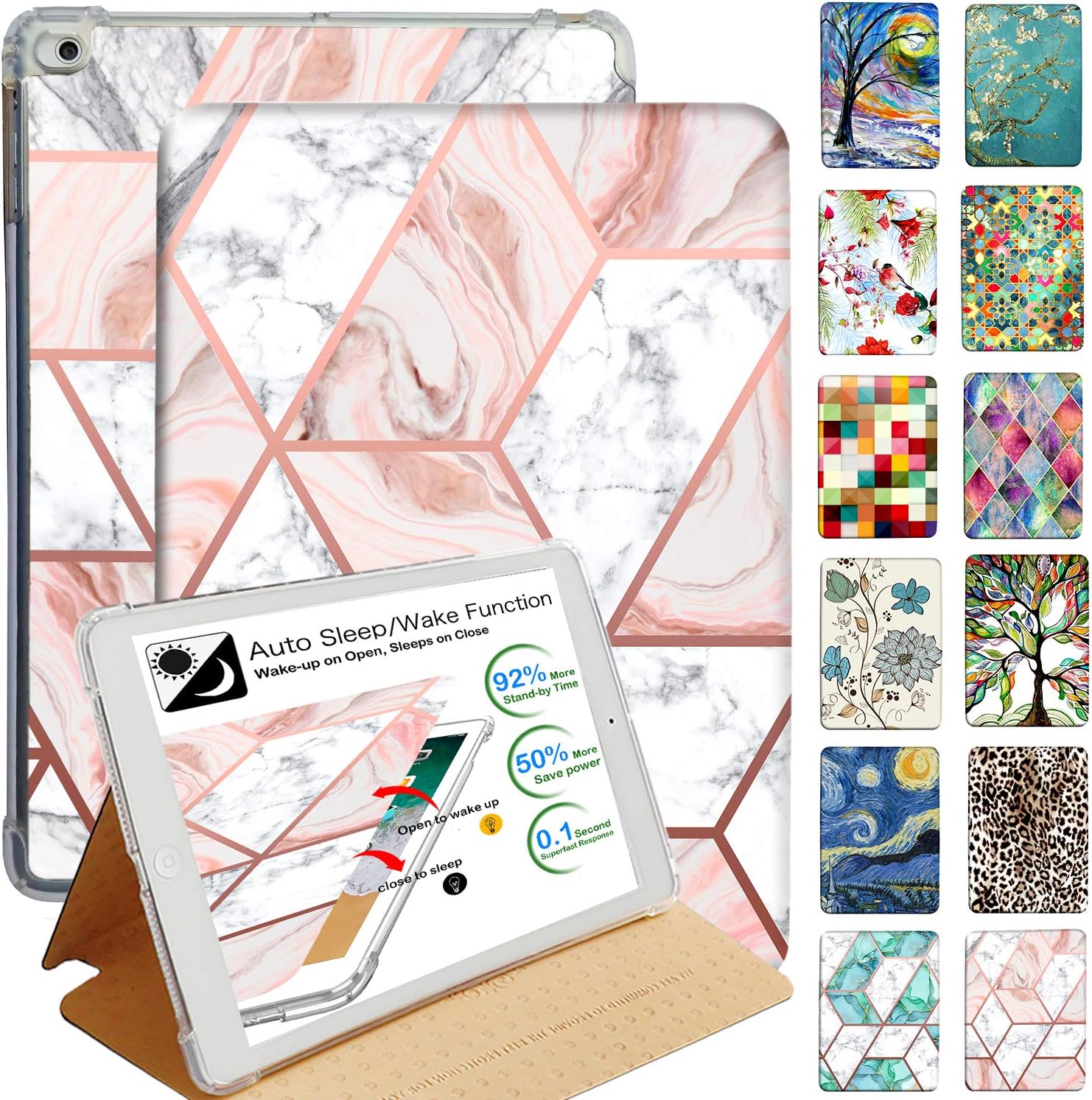 DuraSafe iPad Mini 7.9 Inch Case - Marble Pink Folio Cover