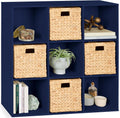 9-Cube Kids Bookcase Navy - 11in Shelves, Media Stand