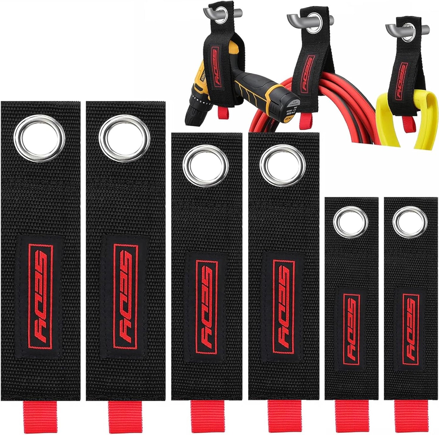 SEDY Heavy Duty Storage Straps Set 6 - Organize Cables Easily!