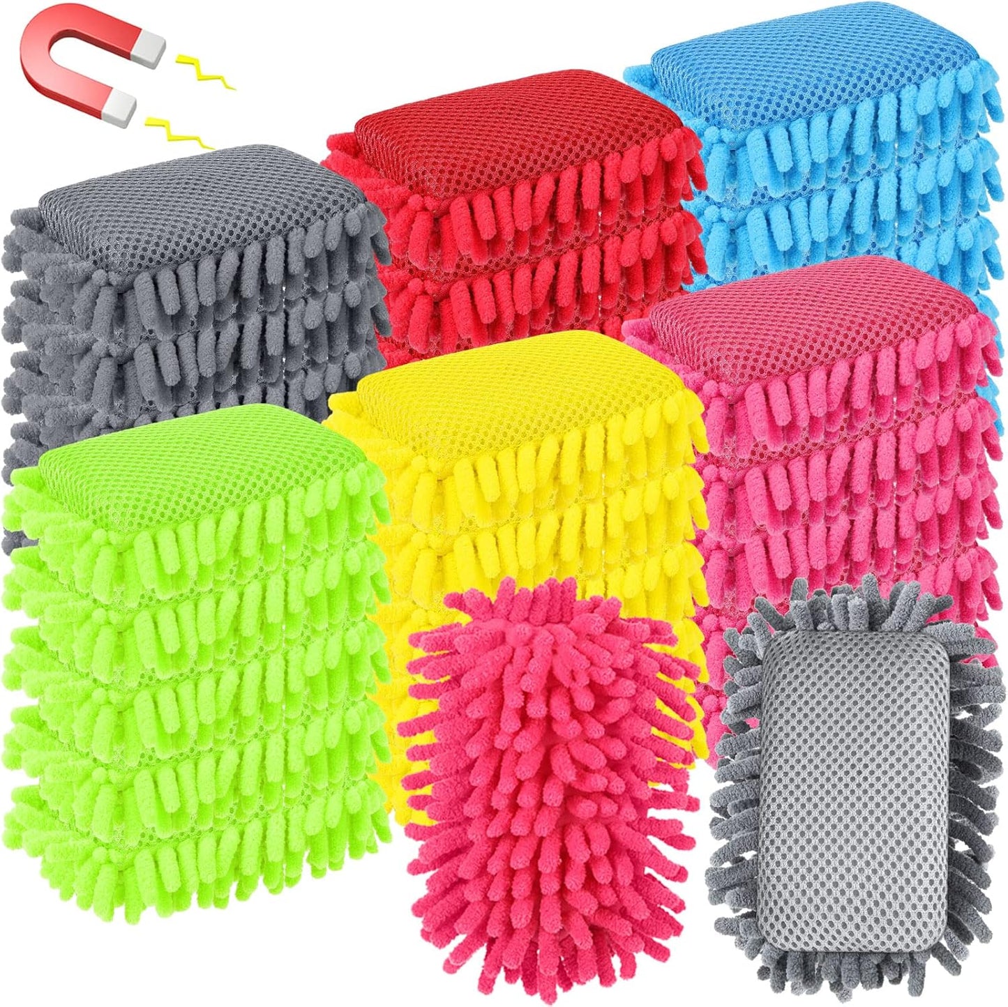 30 Pcs Microfiber Shag Dry Erasers for Whiteboards and Chalkboards
