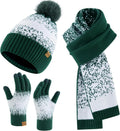 Womens Winter Beanie Hat Touchscreen Gloves Long Scarf 3 Set - Warm is