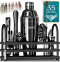 Jet Black 24oz Cocktail Shaker Set - 14-Piece Mixology Kit