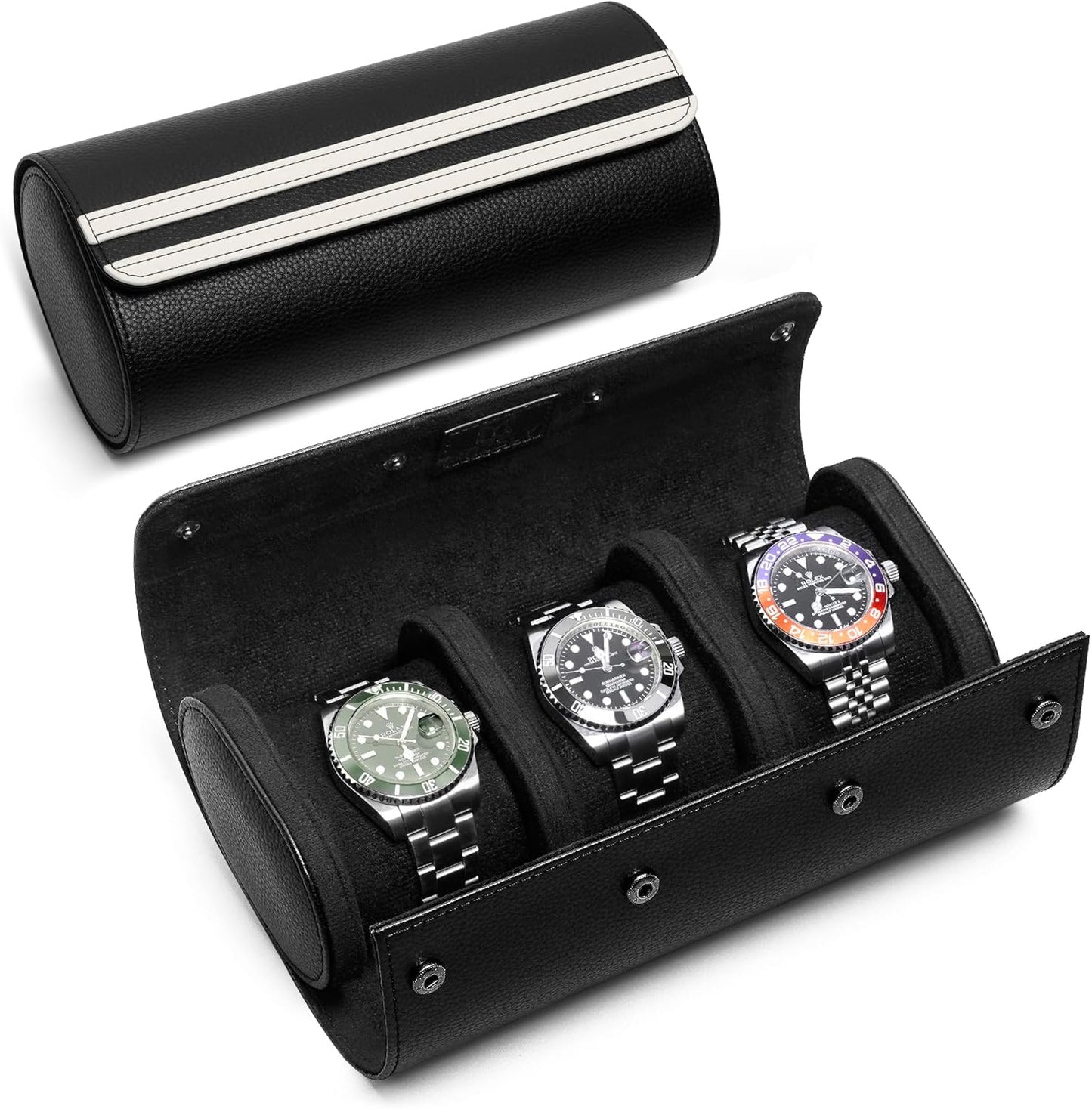 MOZSLY Watch Roll: 3-Slot Travel Case - Portable Storage