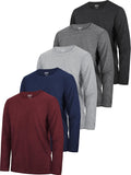 Boys Long Sleeve Dry Fit Shirts 5 Pack - Breathable Activewear