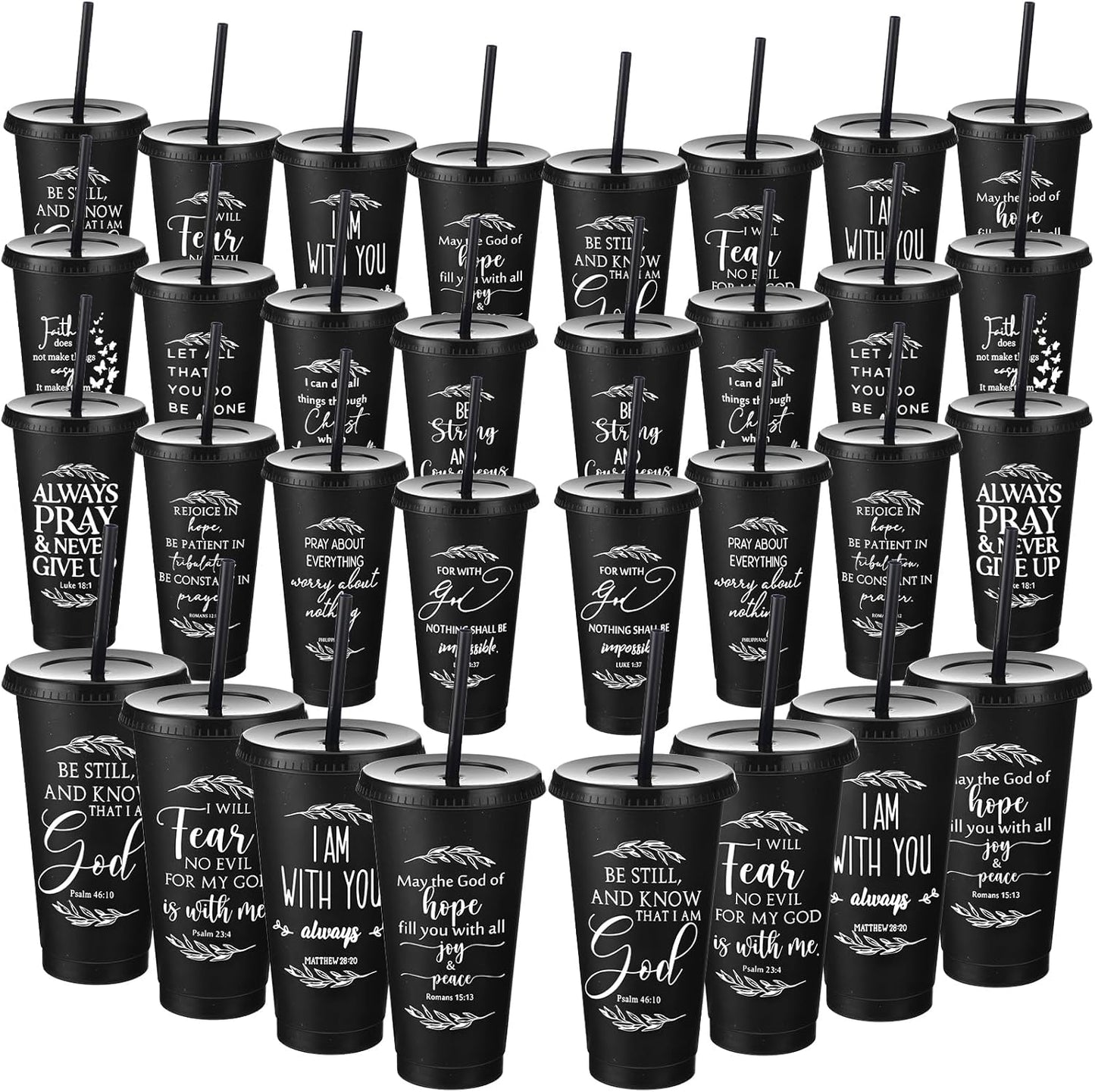 48 Pcs Inspirational Christian Gift Bible Verse Tumblers Set