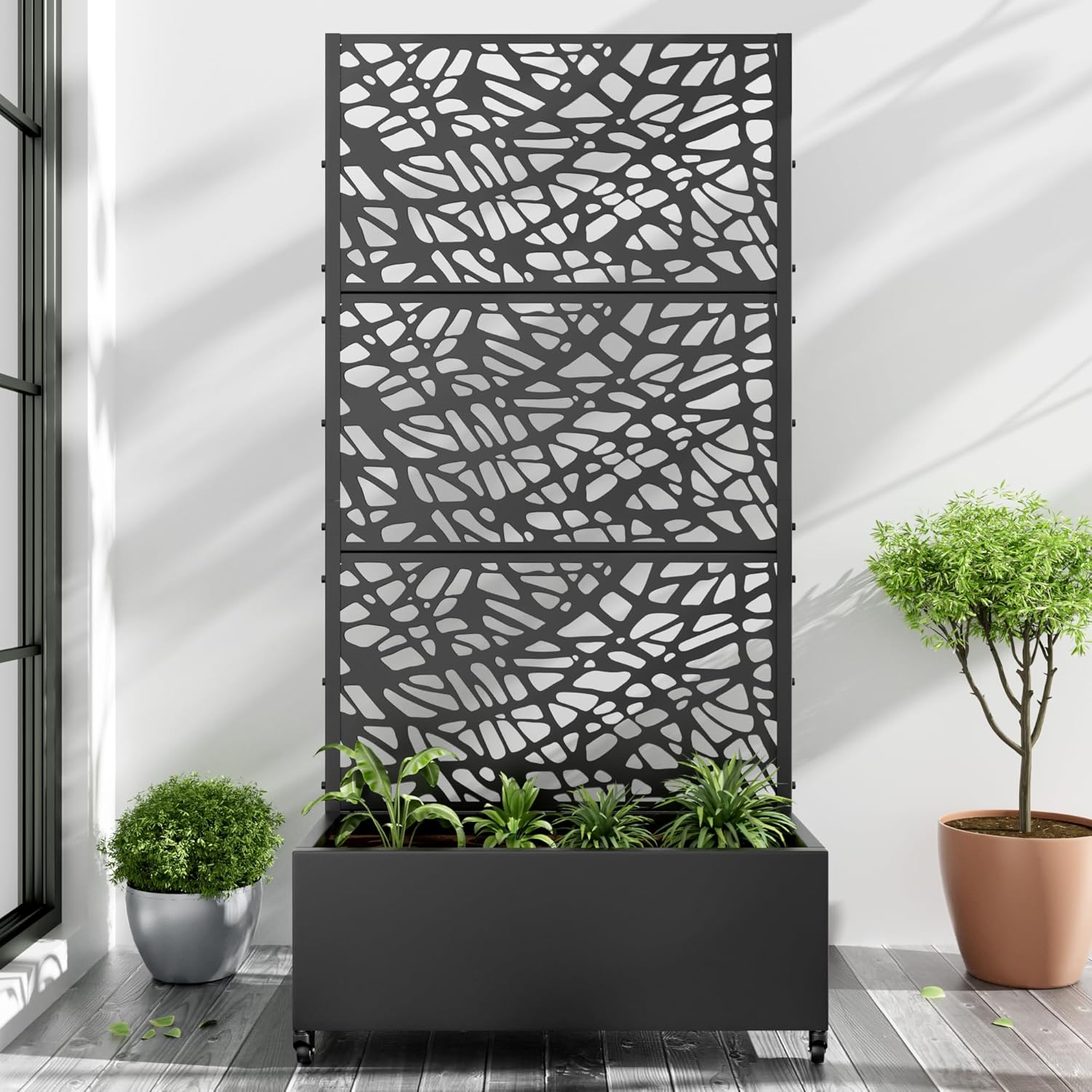 Casaphoria Metal Raised Garden Bed with Trellis for Climbing Plants