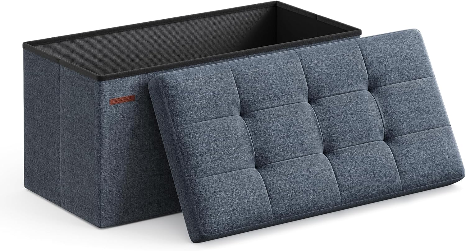 SONGMICS Mazie Collection 30 Inches Folding Storage Ottoman