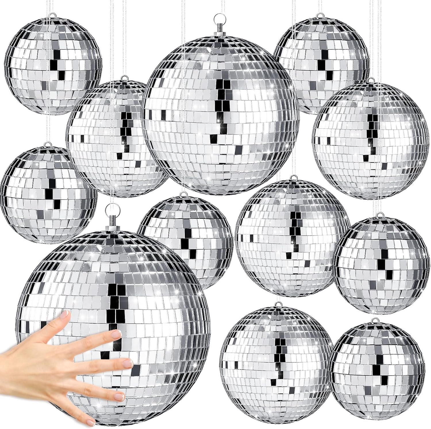Libima 12 Pack Large Disco Ball Set for Festive Decorations