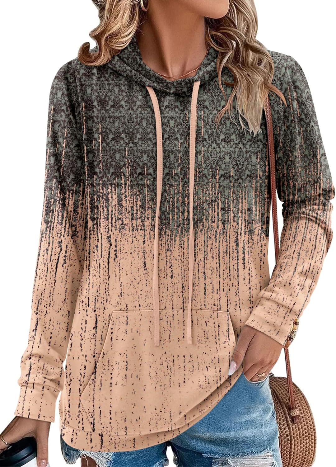 Angerella Hoodies for Women Camo Leopard Print Pullover Tops