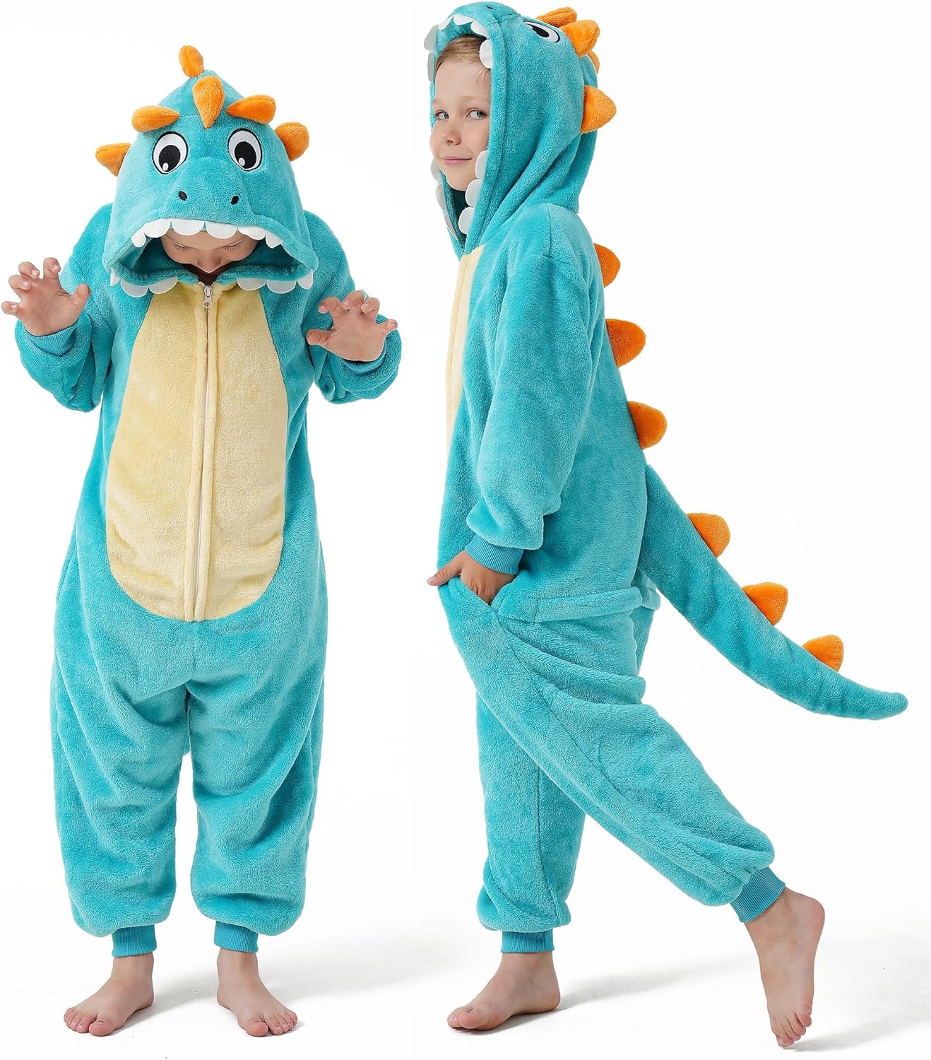 Kids Dinosaur Onesie Costume for Halloween Fun and Comfort