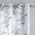 Floral Curtains 108 in Long Light Filtering Privacy Drapes - Navy