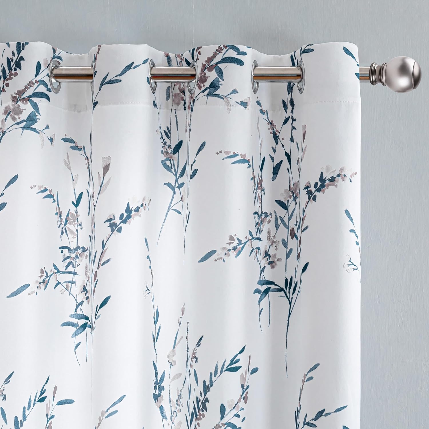 MYSKY HOME Floral Curtains 108 Inches Long for Living Room