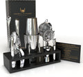 Boston Cocktail Shaker Set 13-Piece Stainless Steel - With Stand