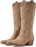 IUV Cowboy Boots For Women Mid Calf Snip Toe With Chunky Heel Each