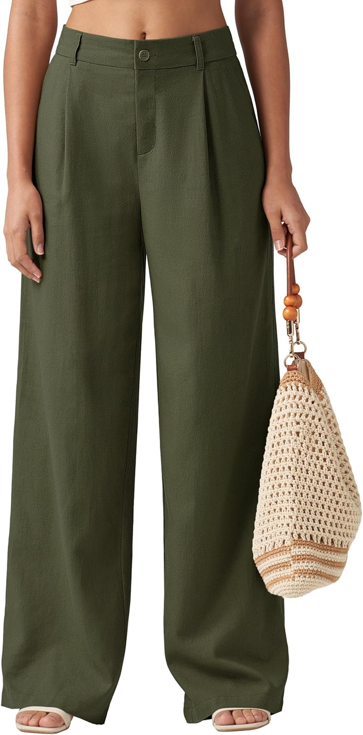 Willit Women's Linen Pants: Stylish Wide Leg Work Dress Slacks