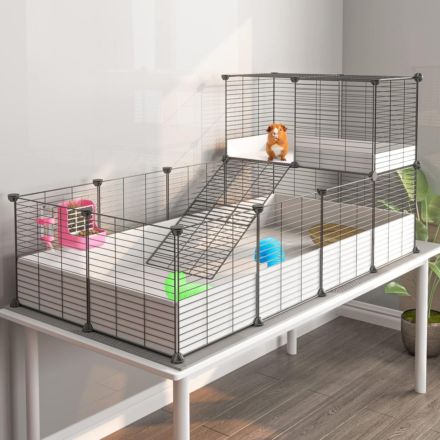 Oneluck Guinea Pig Cage with Waterproof Bottom for Small Pets