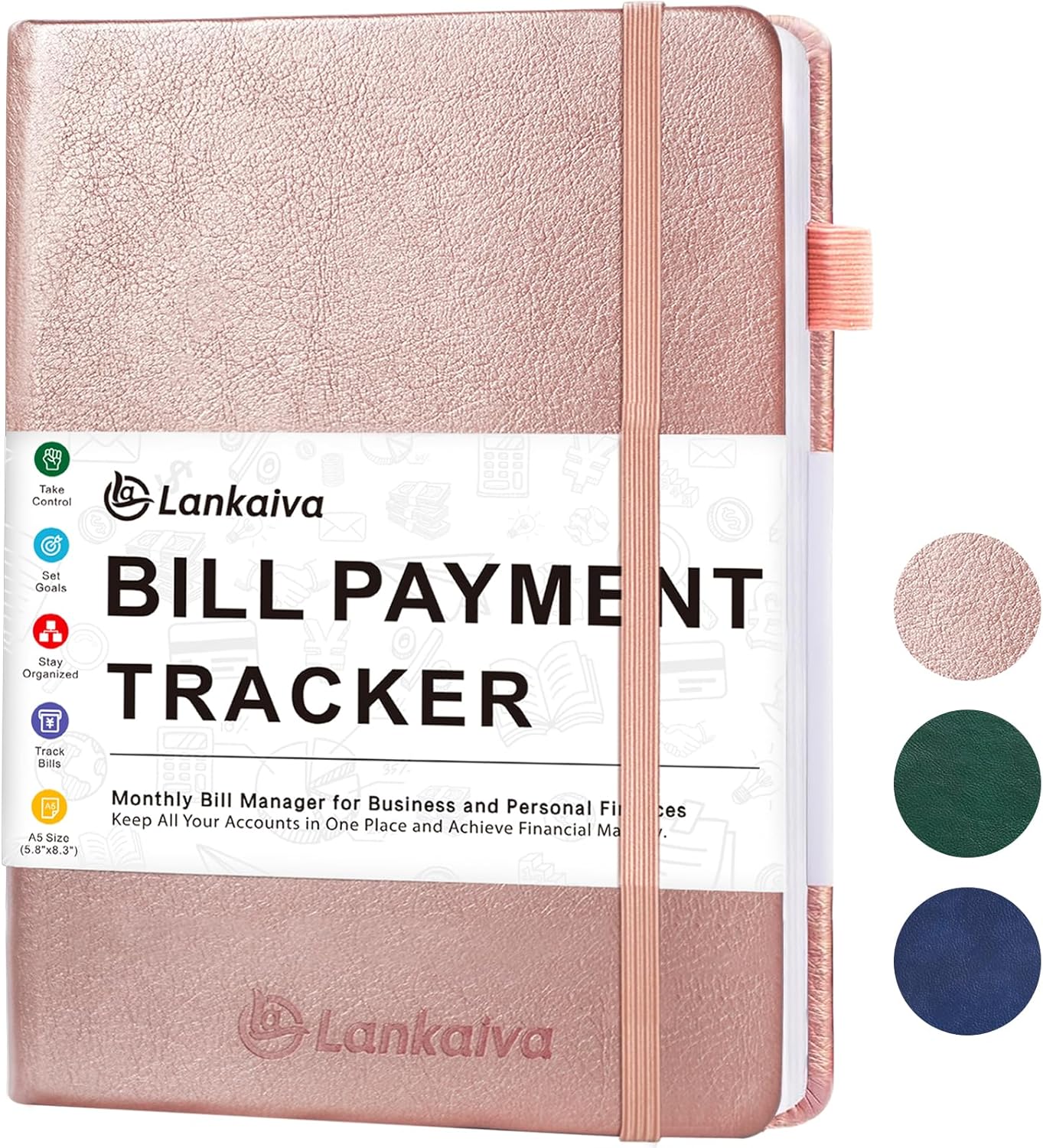 Gold Bill Tracker Organizer - Financial Planner