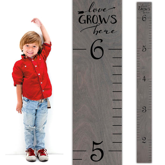 Wooden Growth Chart for Wall - Perfect Height Measurement for Kids